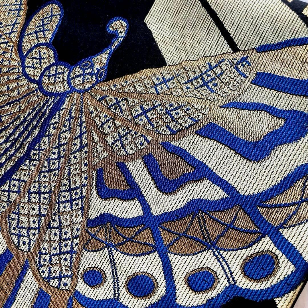 アンティーク京袋帯　蝶々の織り出し　大正ロマン　上質　正絹　No.2-26