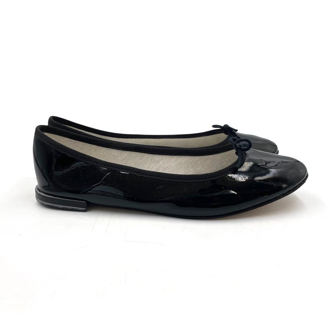 《未使用品》レペット フラットパンプス バレエシューズ エナメル ブラック 39