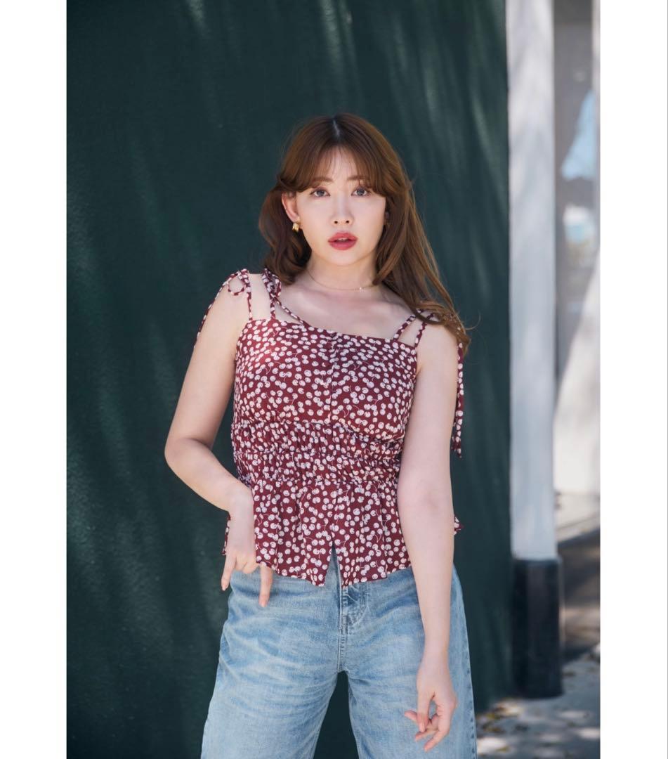 herlipto Cherry Pattern Strap Top S チェリー Cherry Pattern Strap Top（キャミソール）｜Her lip to（ハーリップ