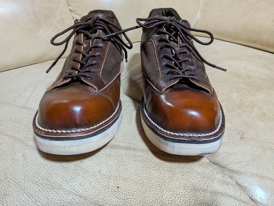 THE FLAT HEAD レザーシューズ ブラウン 切り替えし 革靴