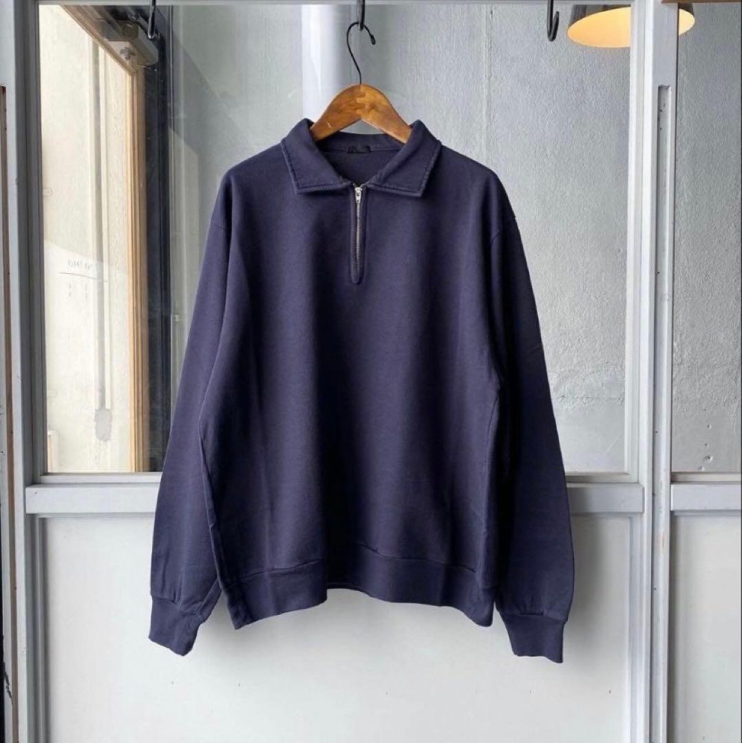 COMOLI コットンシルクジャージハーフ ジッププルオーバー サイズ3