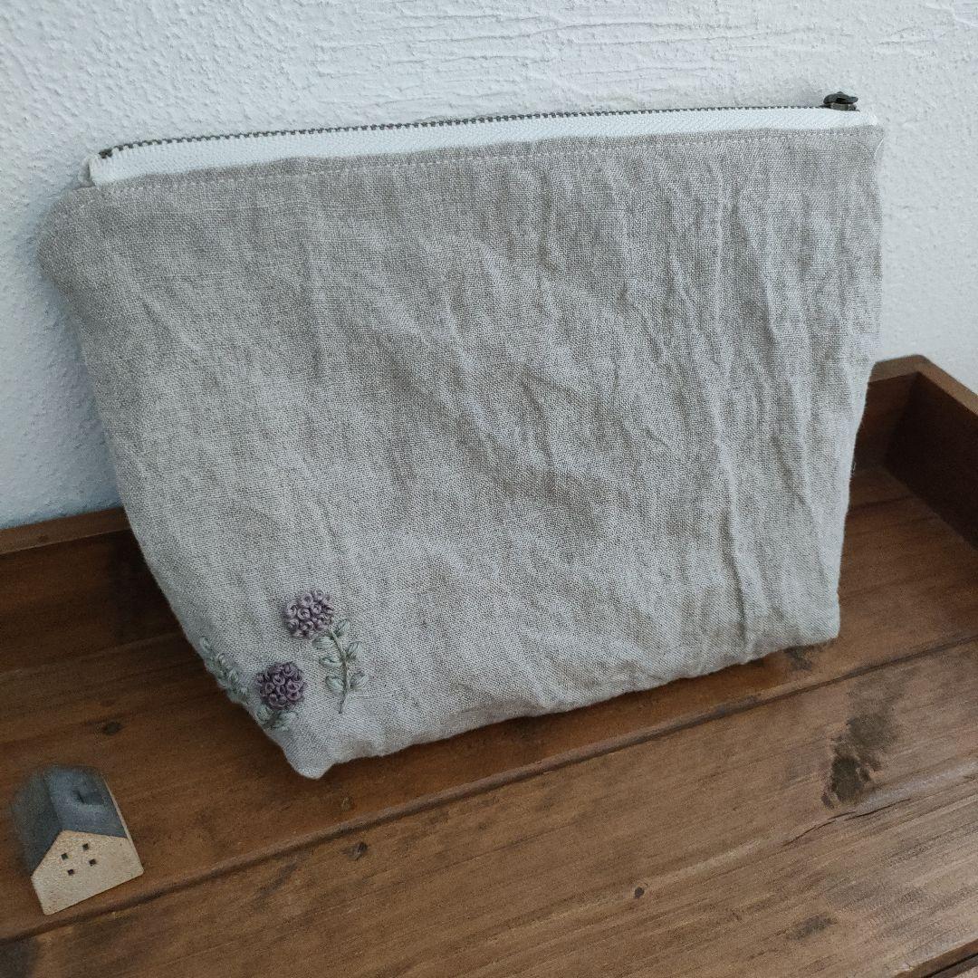 キャサリン様専用 リネン刺繍】マルチクロス メガネケース