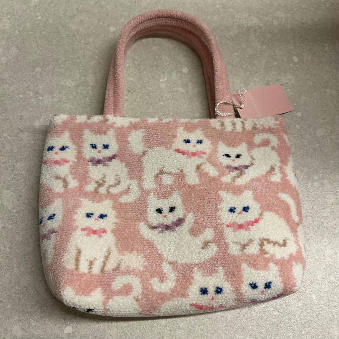 完売品 FEILER モフモフネコチャン バッグ 完売品】フェイラーバッグ＊モフモフネコチャン＊ラッピング済み＊栞