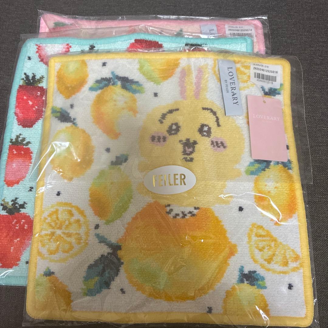 ちいかわ　ハチワレ　うさぎ　フェイラーハンカチ フェイラー ちいかわ ハンカチ 3枚セット うさぎ ハチワレ ちいかわ