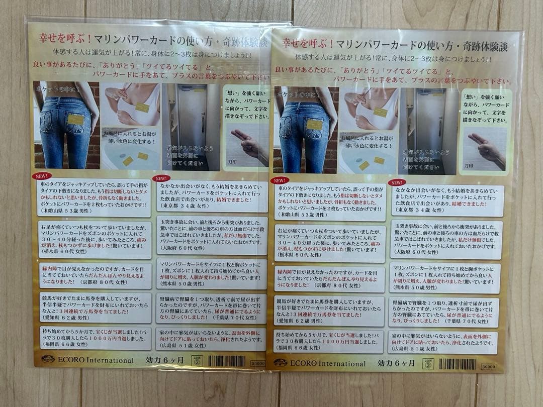 エコロインターナショナル マリンパワーカード 6枚セット 新品未使用