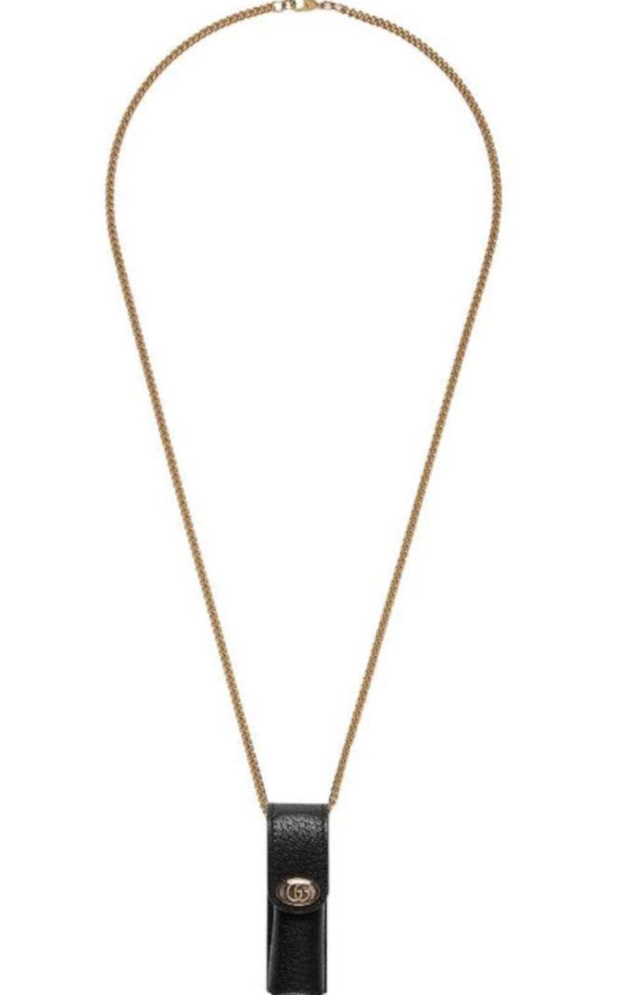 GUCCI レザー リップケース ネックレス - メルカリ
