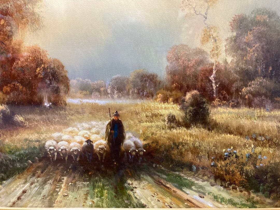 油彩 油絵 真筆 外国風景 [有名作家ワーグナー] サイン有 F6号