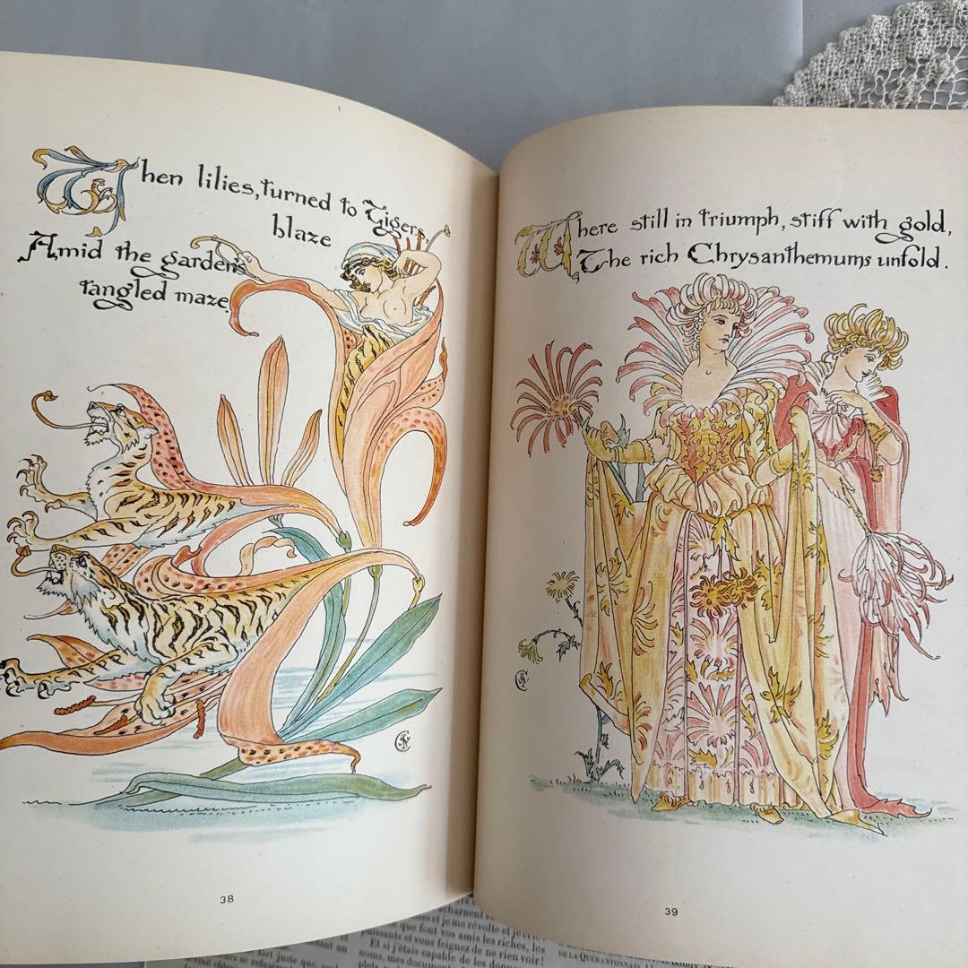 稀少1892年アンティーク美しい挿絵の絵本イギリス古書 洋書ジャンク