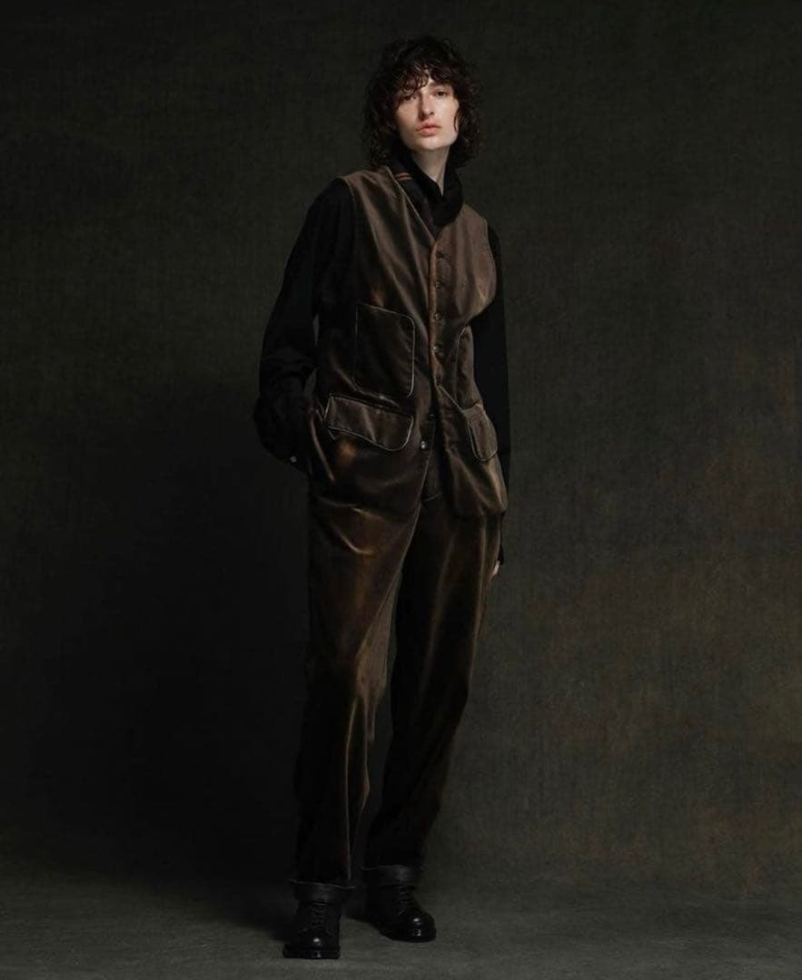 NICENESS KHANH ベロアベスト ベルベット L ブラウン - メルカリ