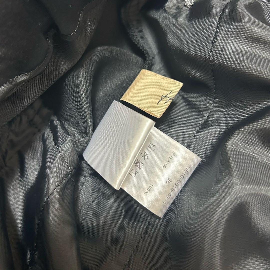 heve サテンフレアガウチョパンツ 38 ブラック ワイドパンツ ブラウス