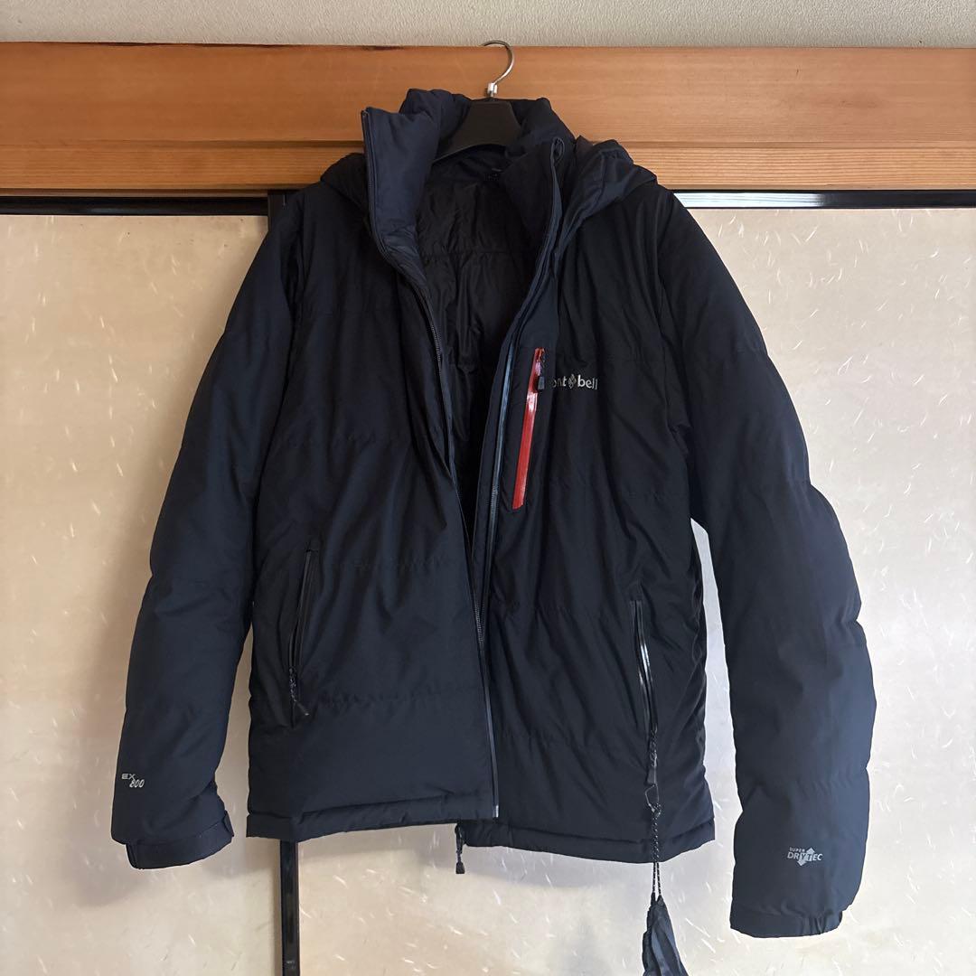 mont-bell フード付きダウンジャケット 黒 収納袋付き mont bell - モンベル ダウンジャケット収納袋 mont-bellの通販 by