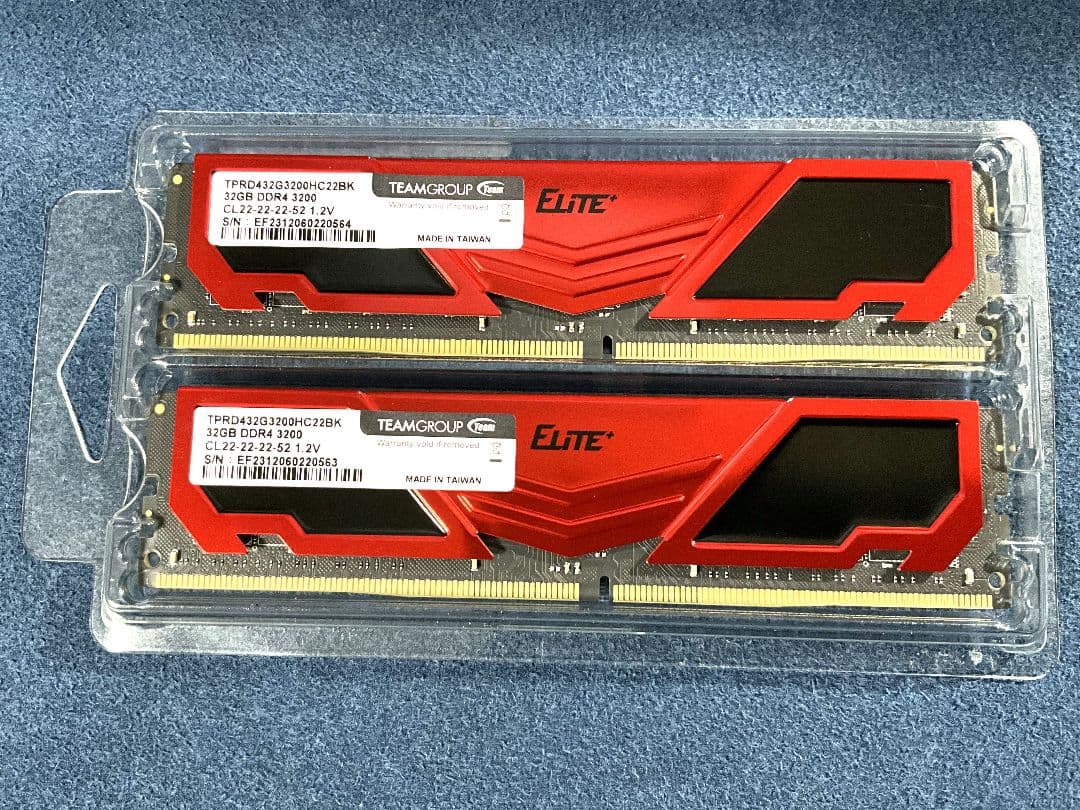 TEAM ELITE DDR4 3200MHz 32GBx2枚(64GB) - メルカリ