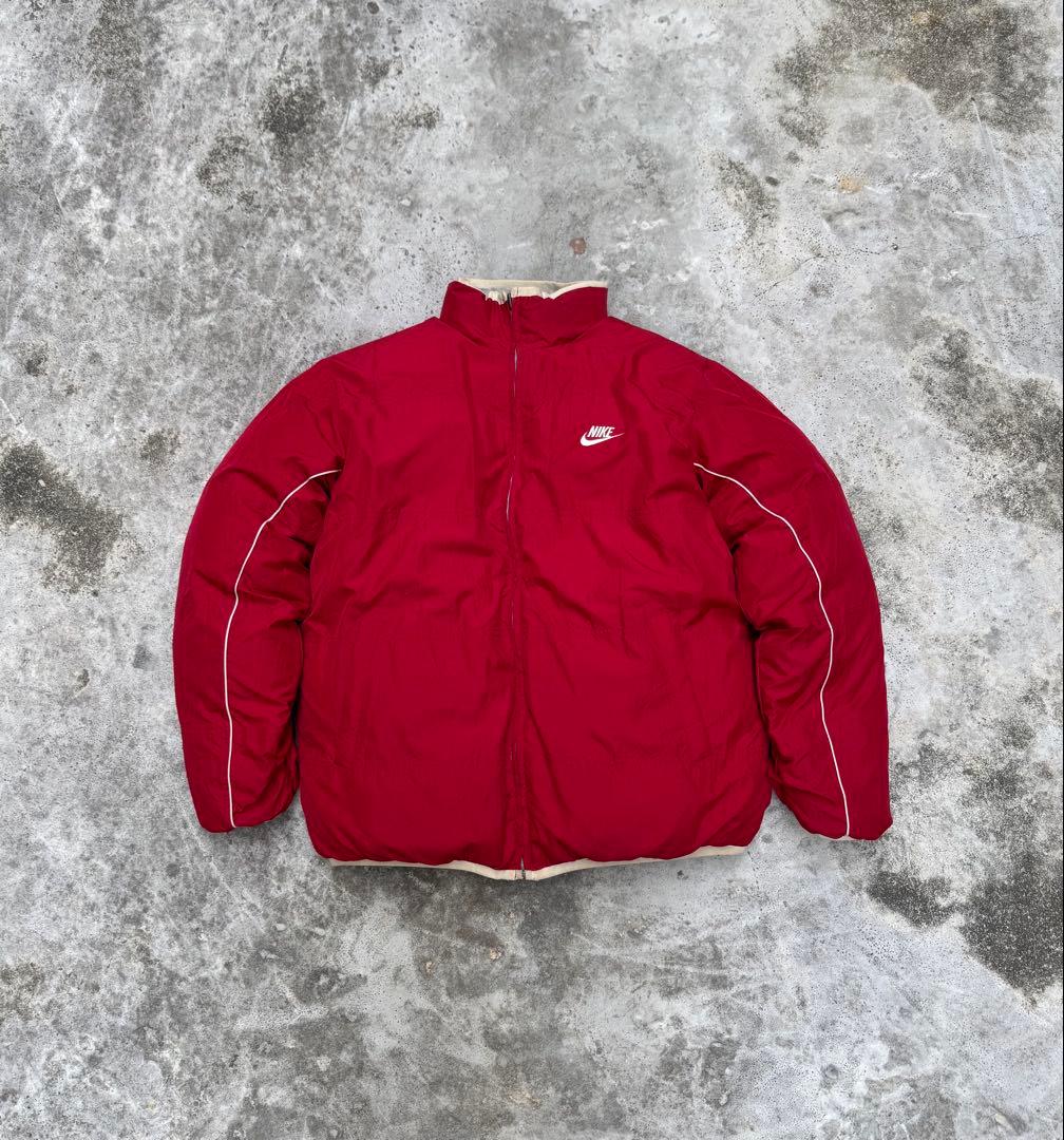 90s NIKE ナイキ リバーシブルダウンジャケット 刺繍ロゴ 希少サイズ