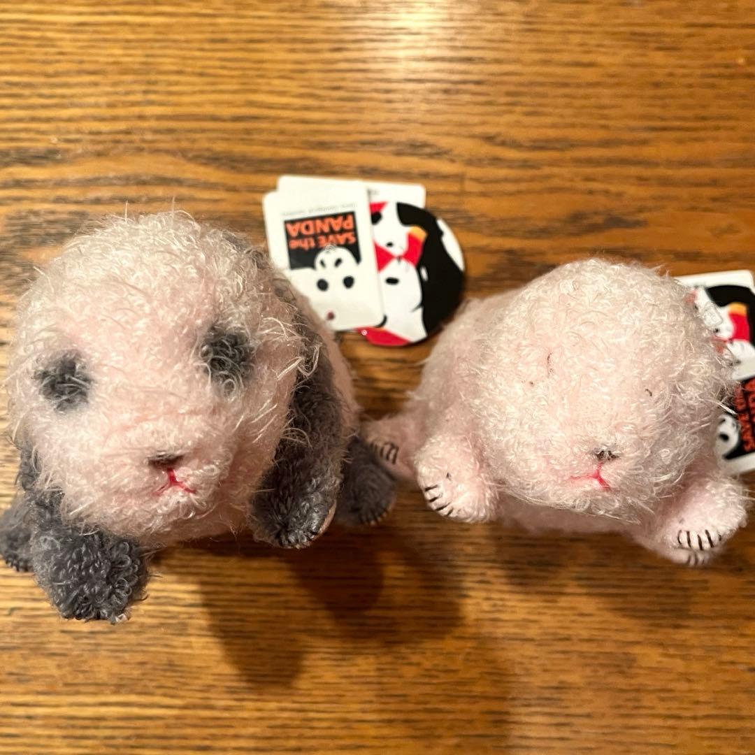 シャンシャン ぬいぐるみ「ほんとの大きさパンダの仔」 2体セット DVD