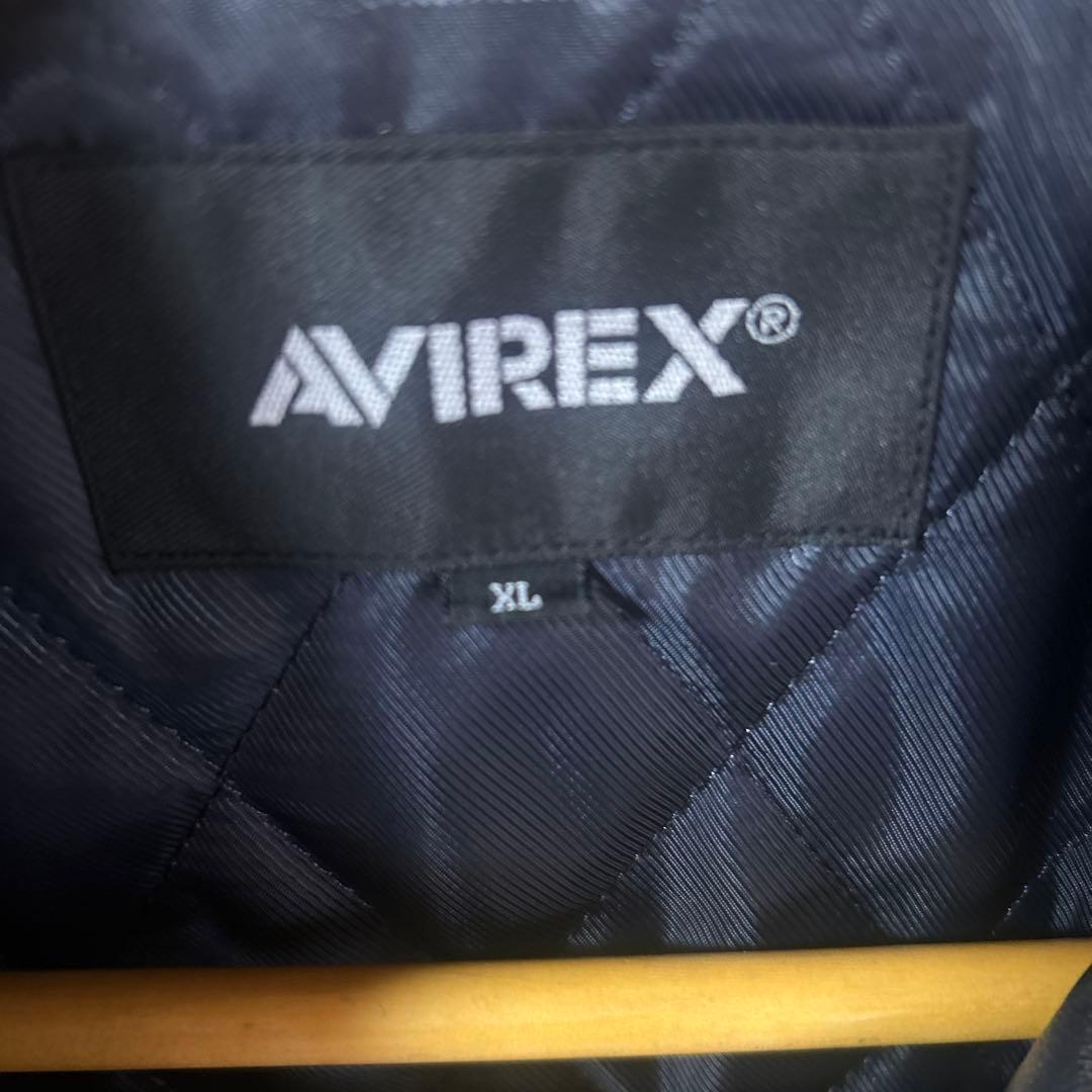 AVIREX スタジャン XLサイズ ネイビー/ホワイト - メルカリ