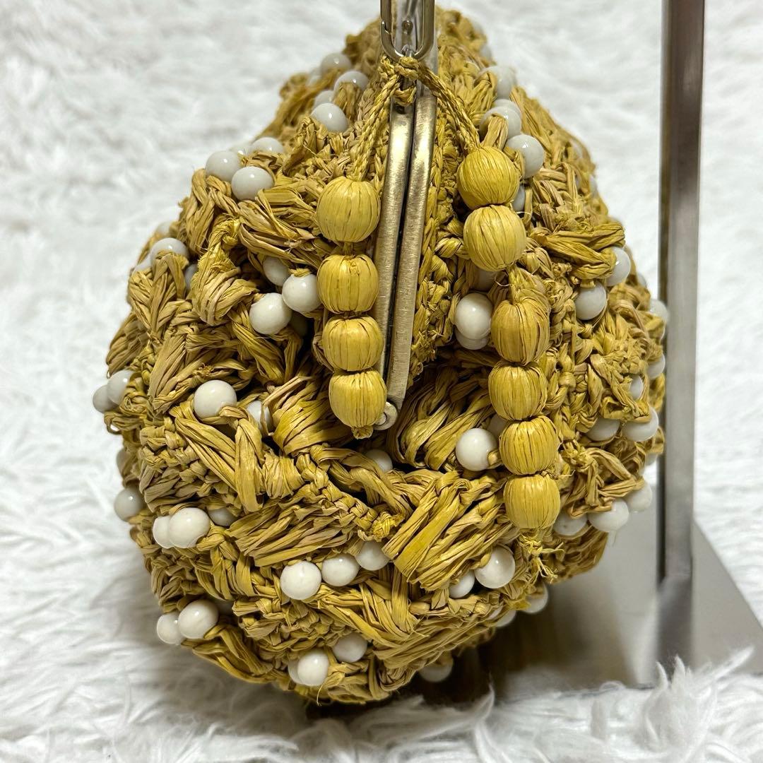 美品✨ジャマンピュエッシュ がま口 ビーズ ワンショルダーバッグ