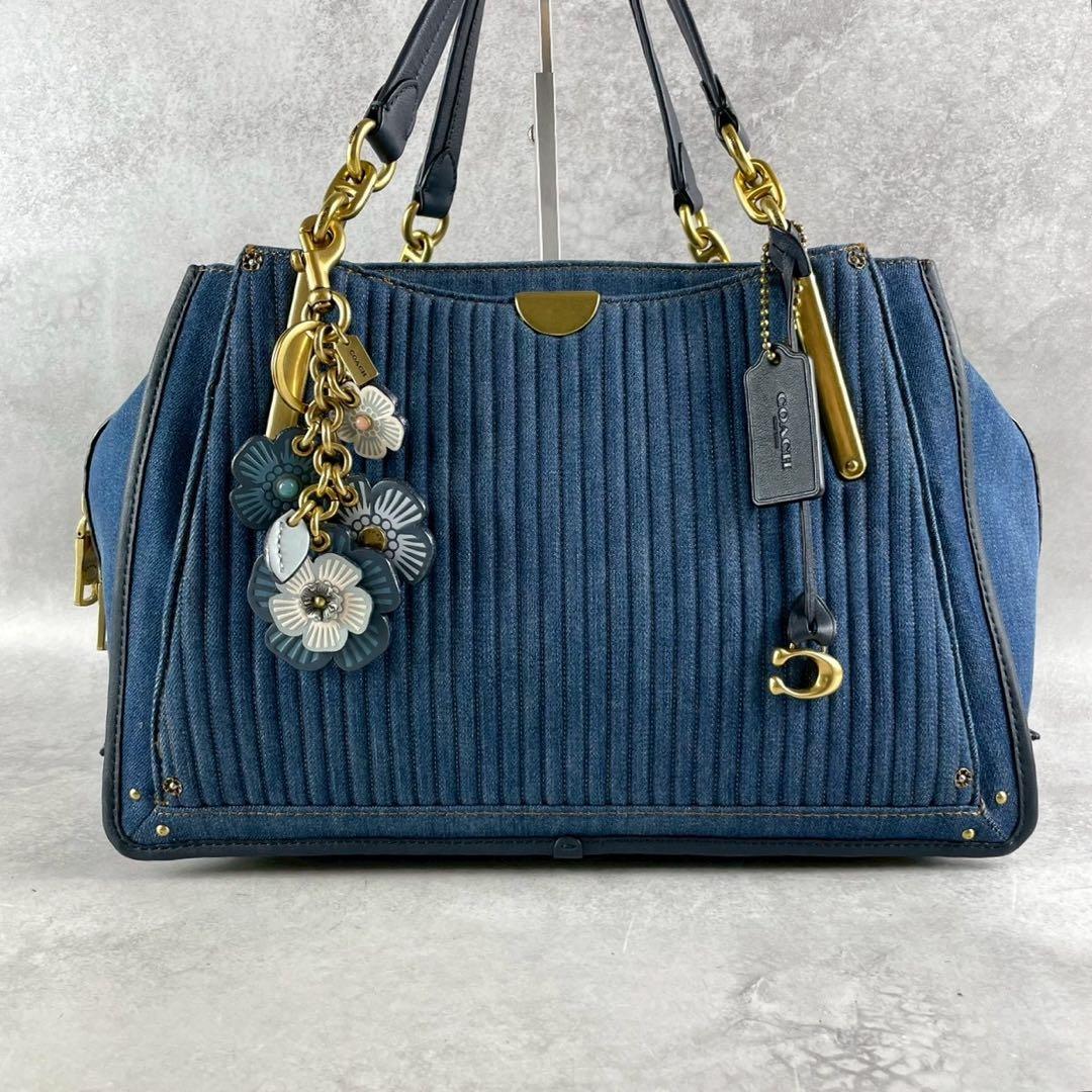 ✨稀少✨極美品✨コーチ ドリーマー ハンドバッグ 2way デニム×レザー 青