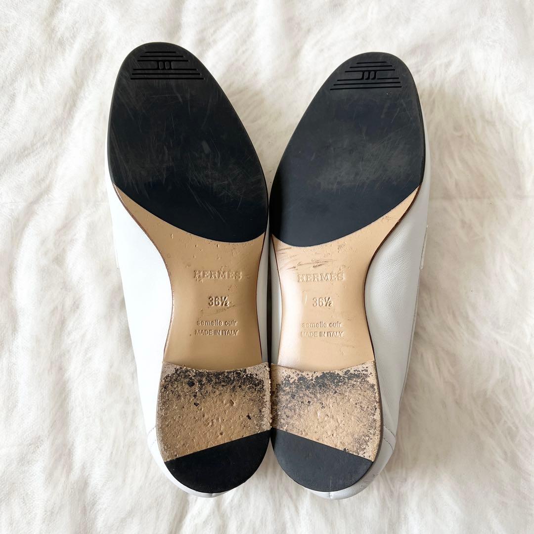 HERMES エルメス　モカシン　ロワイヤル　36.5 23.5cm ホワイト