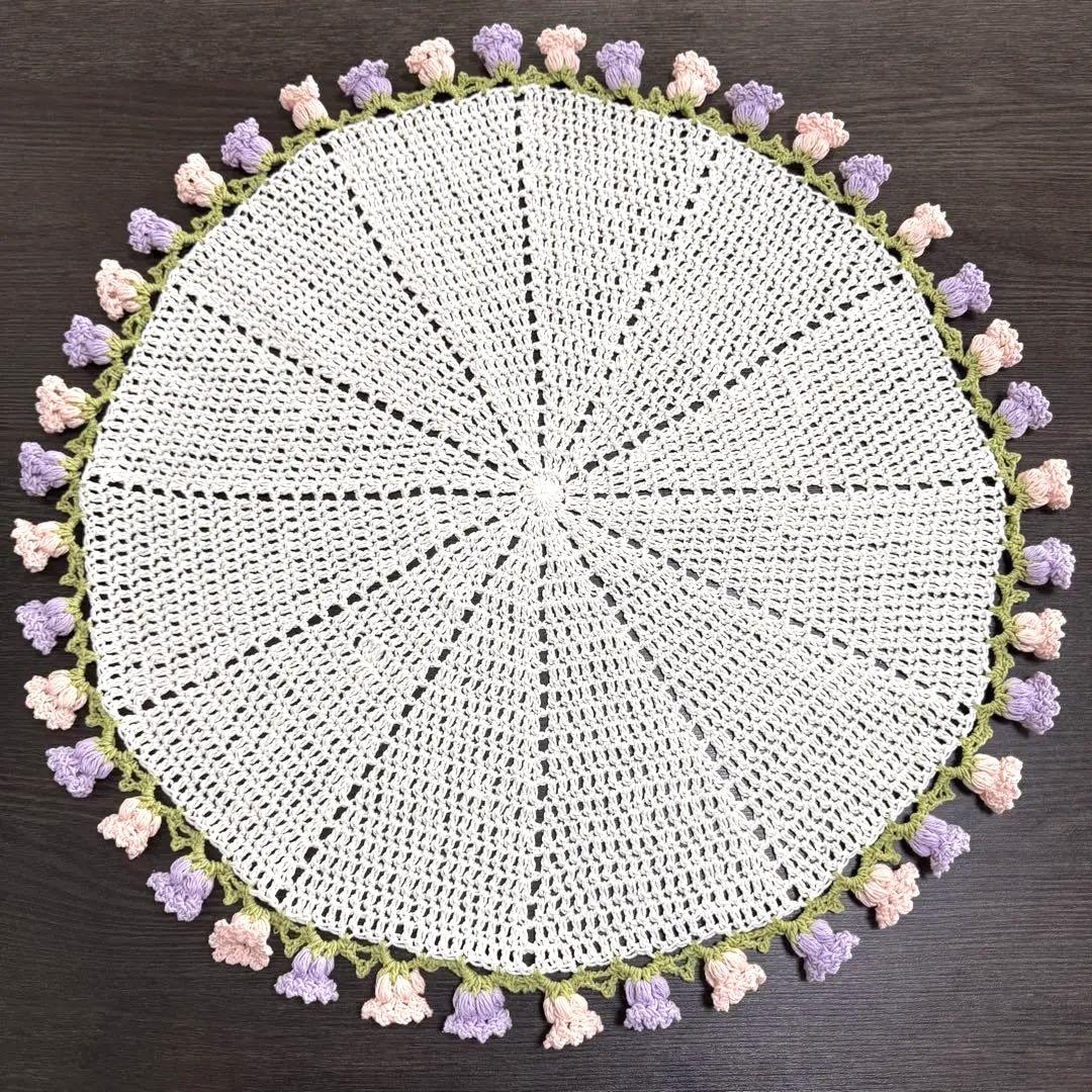 花束ブランケット すずらん ハンドメイド フラワーブーケ かぎ編み