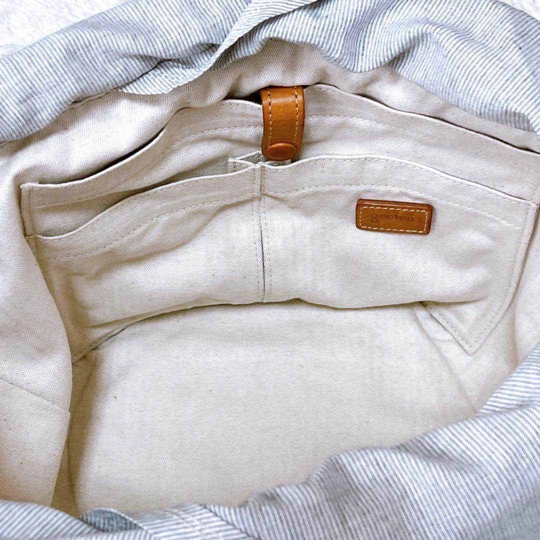 genten ゲンテン】かごバッグ ラッコルタ ラフィア編み レザー 極美品