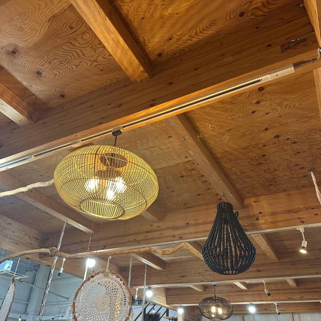 訳あり】バリ島ラタン天井照明Φ50cm 通常18,がなんと！