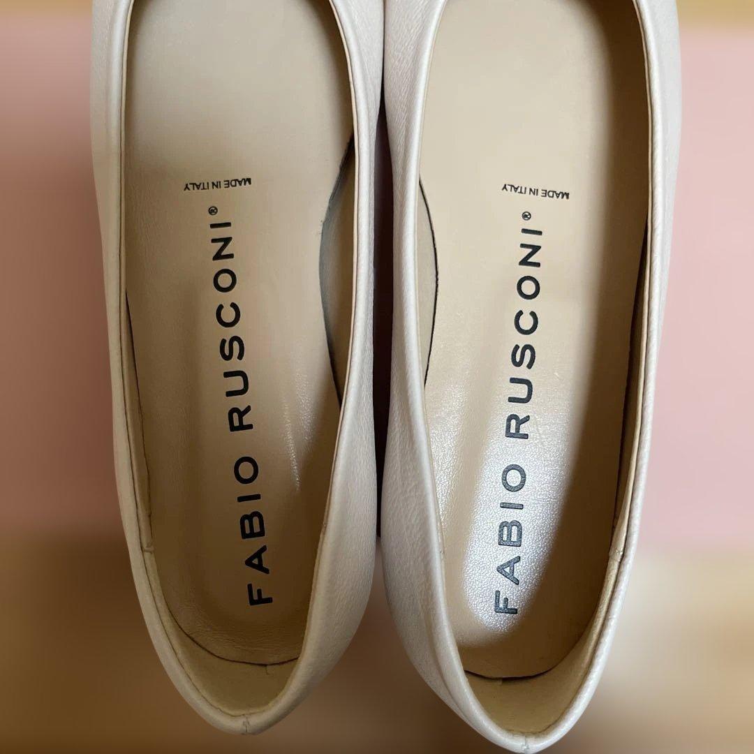 【新品】FABIO RUSCONI☆ スクエアトゥフラットパンプス 23.5cm
