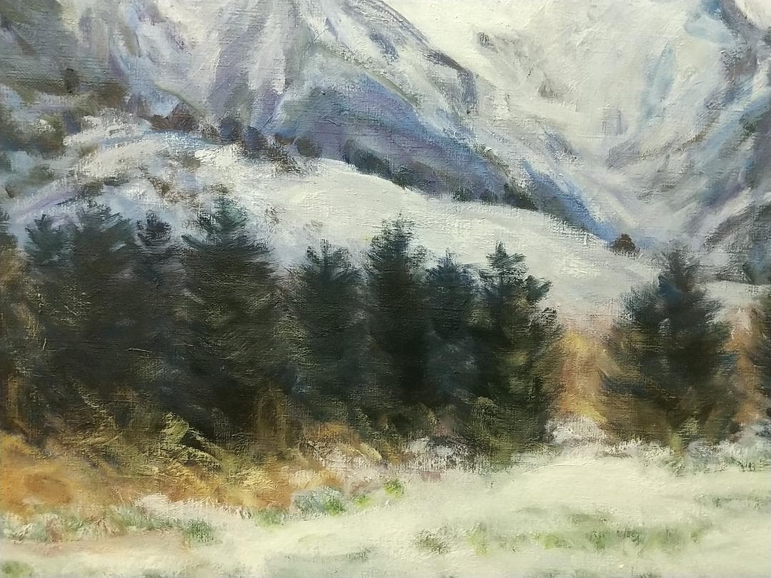 F8 油絵「冬赤岳」絵画