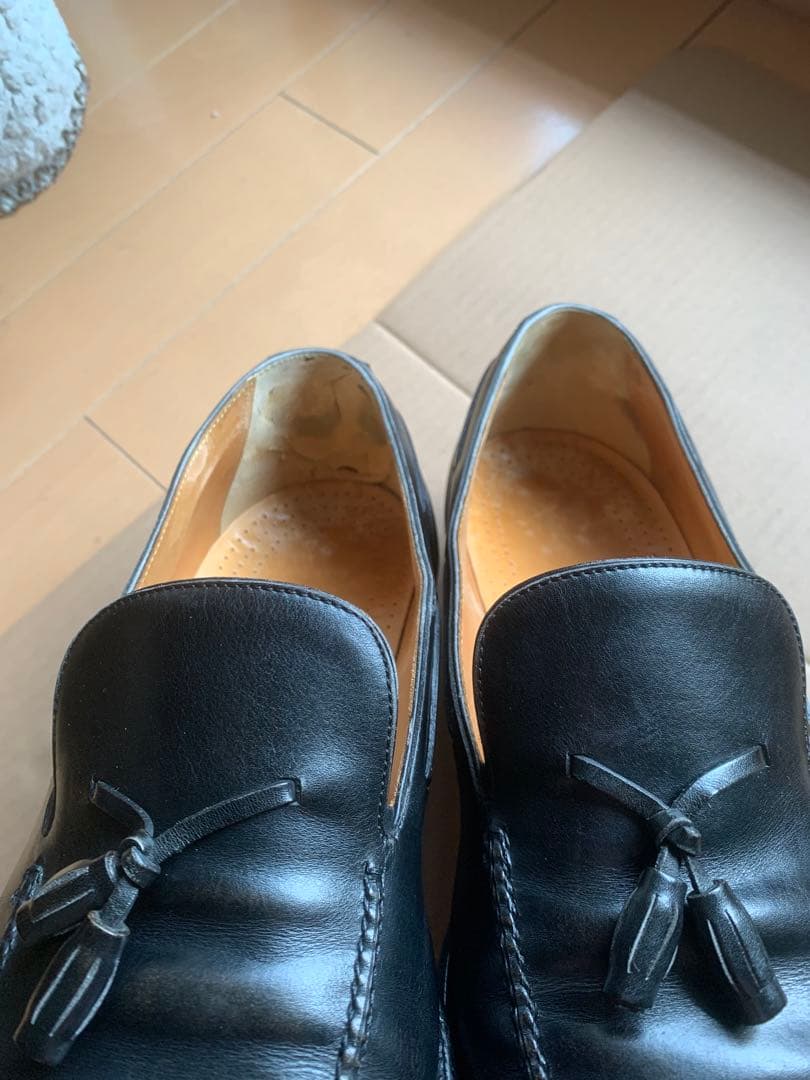 エルメス HERMESメンズレザーシューズ タッセルローファー 黒 40