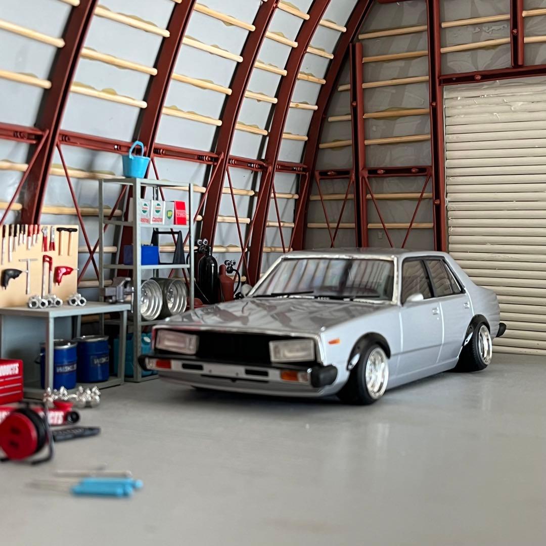 プラモデル車完成品 アオシマ 1/24 ジャパン4Dr 街道レーサー 旧車