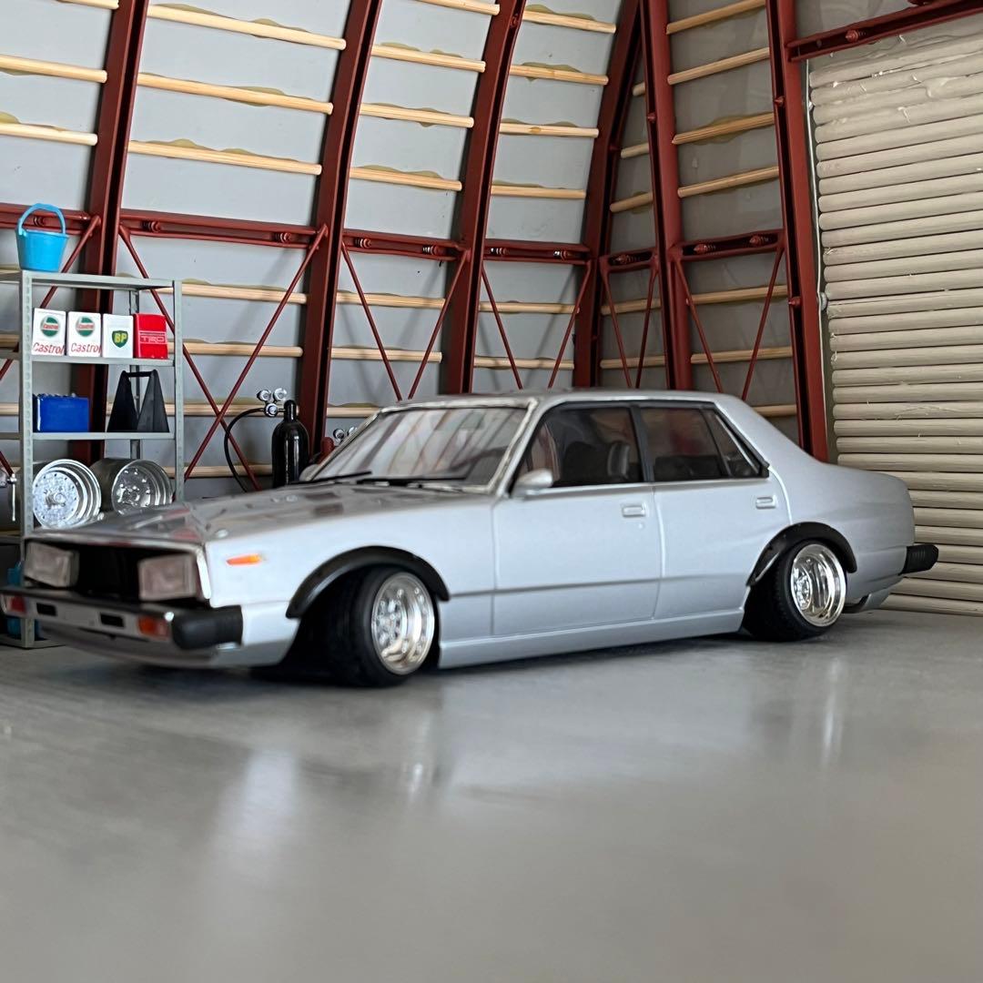 プラモデル車完成品 アオシマ 1/24 ジャパン4Dr 街道レーサー 旧車