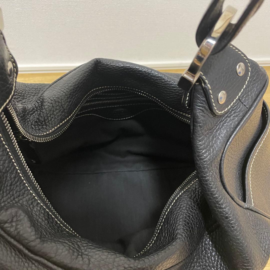《美品》TOD’S （トッズ）レザー セミショルダーバッグ ブラック 黒