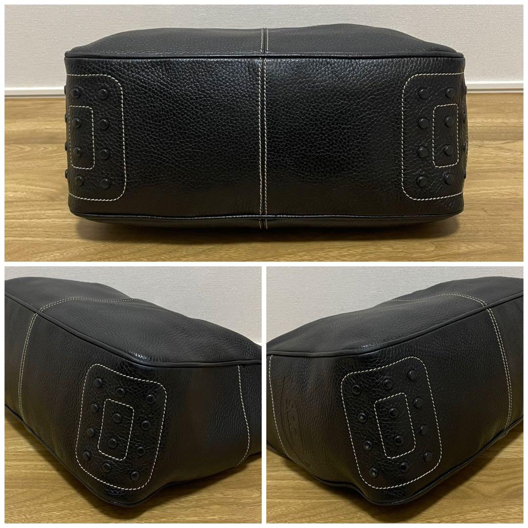 《美品》TOD’S （トッズ）レザー セミショルダーバッグ ブラック 黒