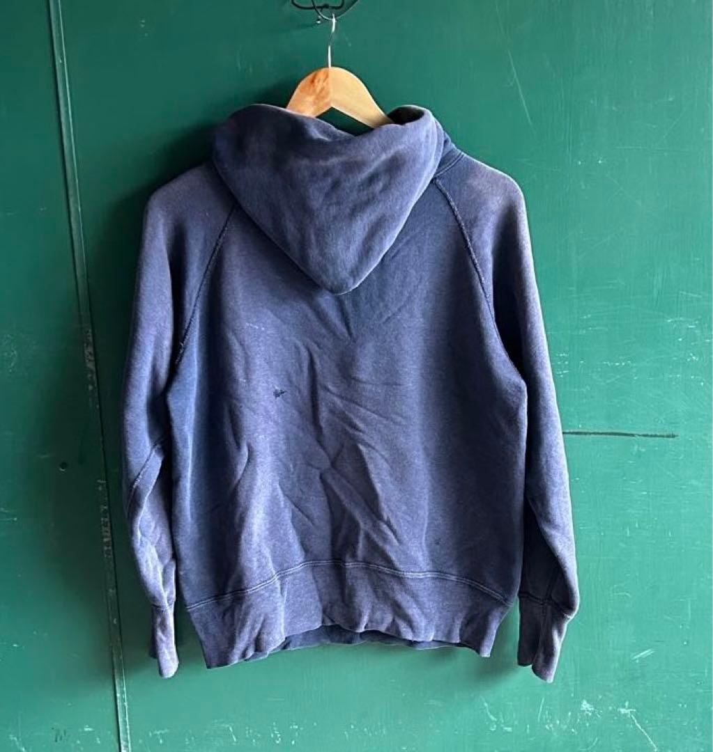 50s 60s ビンテージスウェットパーカー フェード ナス紺 ネイビー