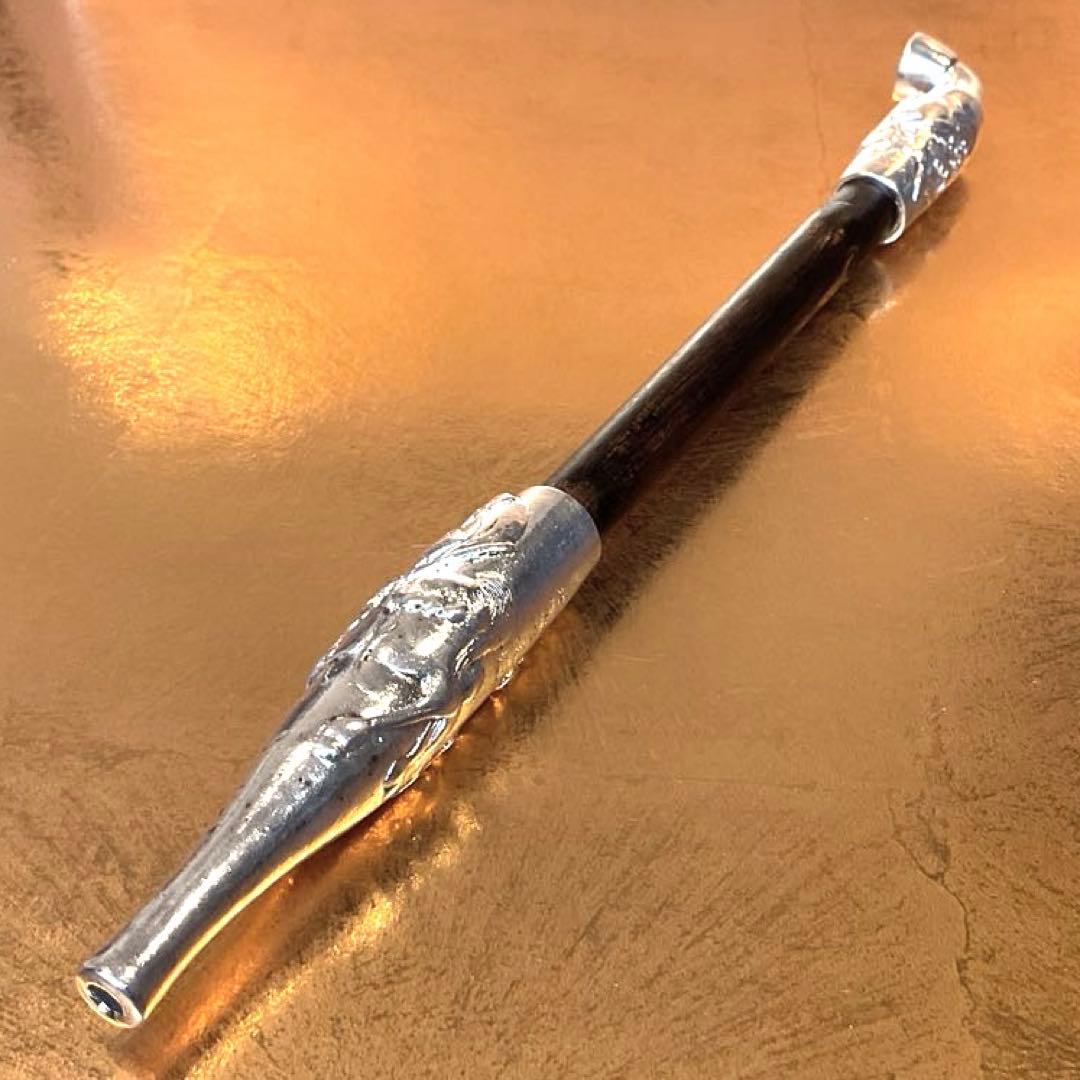 平家物語 武者図 松流軒政輝 銀刻印 煙管 キセル