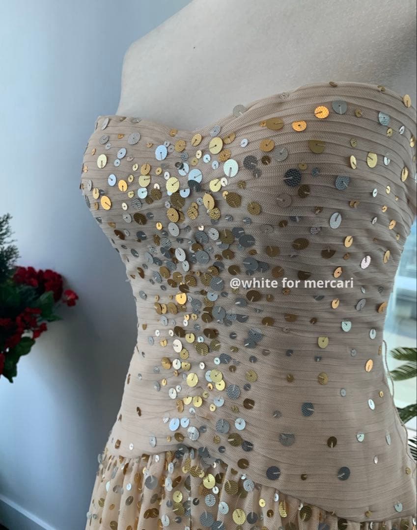 米国百貨店購入 定価7万4 きらきら装飾チュールワンピース