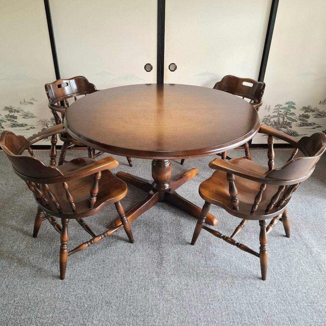 飛騨産業 キツツキ ラウンドテーブル ダイニングテーブル - メルカリ