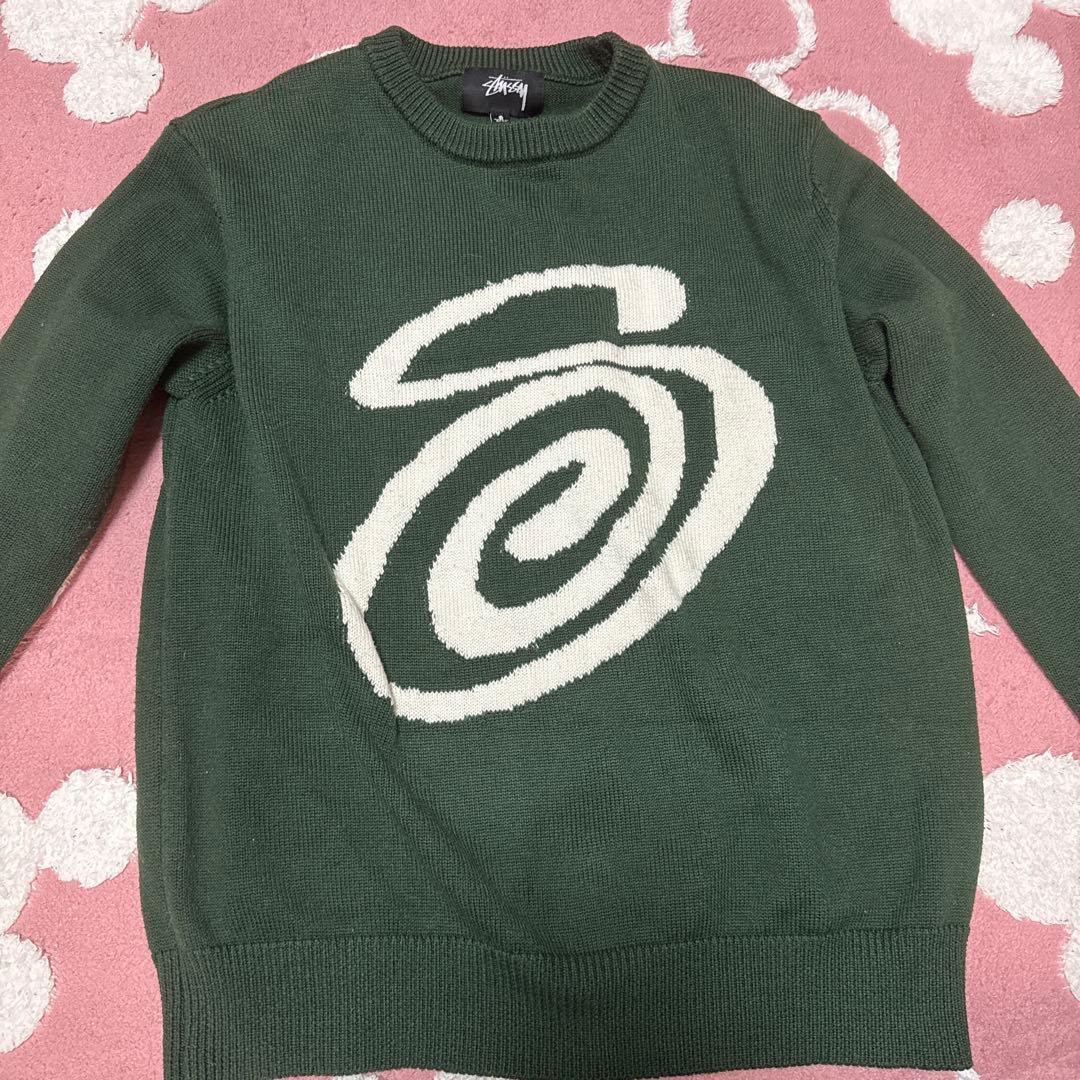 ステューシーグリーンニットセーター - メルカリ