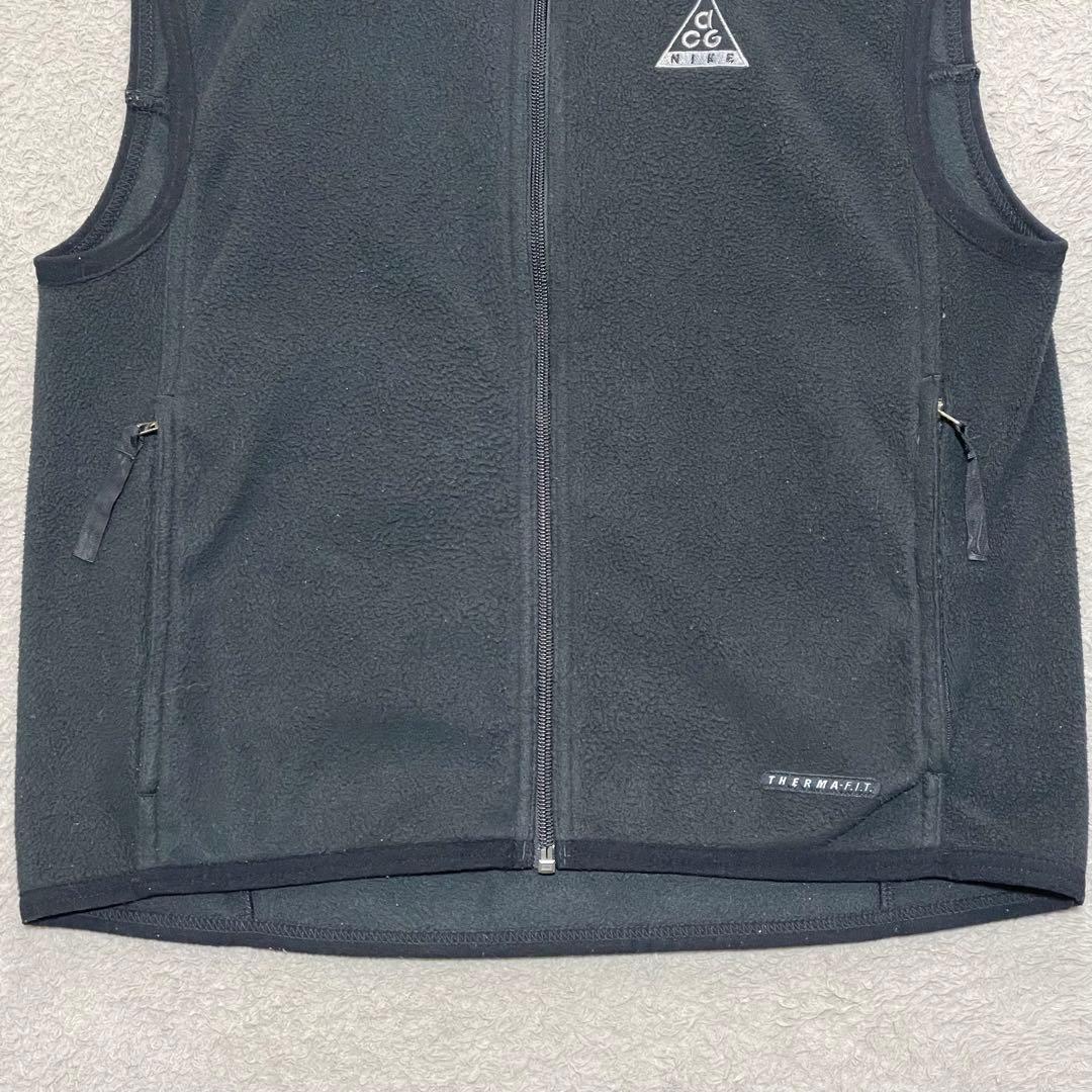 NIKE ACG フリースベスト 90s 黒タグ ロゴ刺繍 ジップアップ S - メルカリ