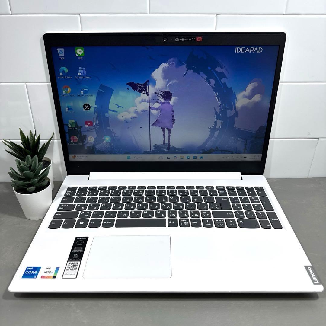 【高性能】レノボブリザードホワイト☘11世代i5☘NVMe256+1TB ノートパソコン IdeaPad L360i ブリザードホワイト 82HL00DTJP [15.6型