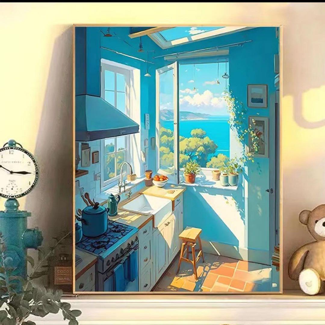 風景画 キッチンからの海の眺め キッチンからの風景」 by Rie｜Artmeter｜暮らしを彩るアートが