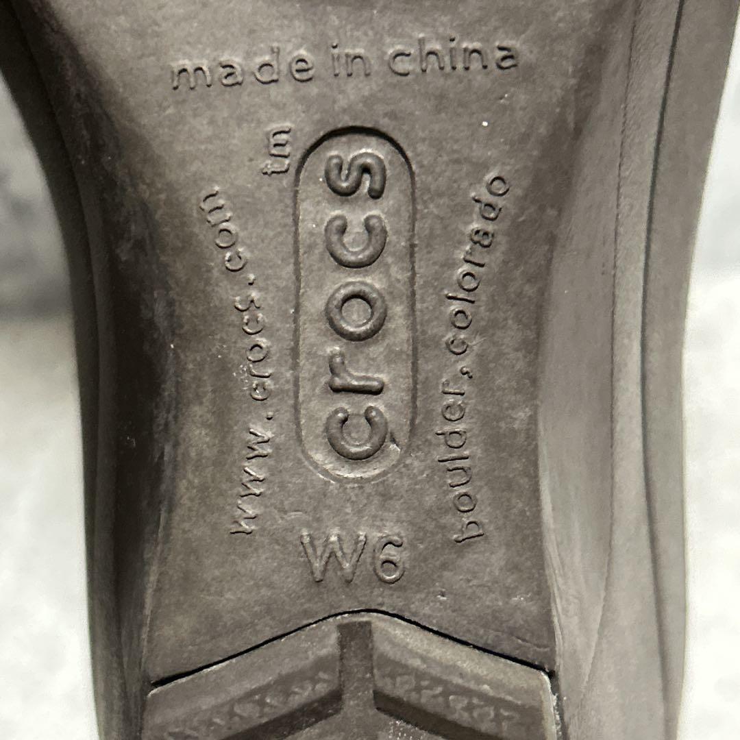 美品】クロックス crocs ジニー ササリー ウェッジソールサンダル W6