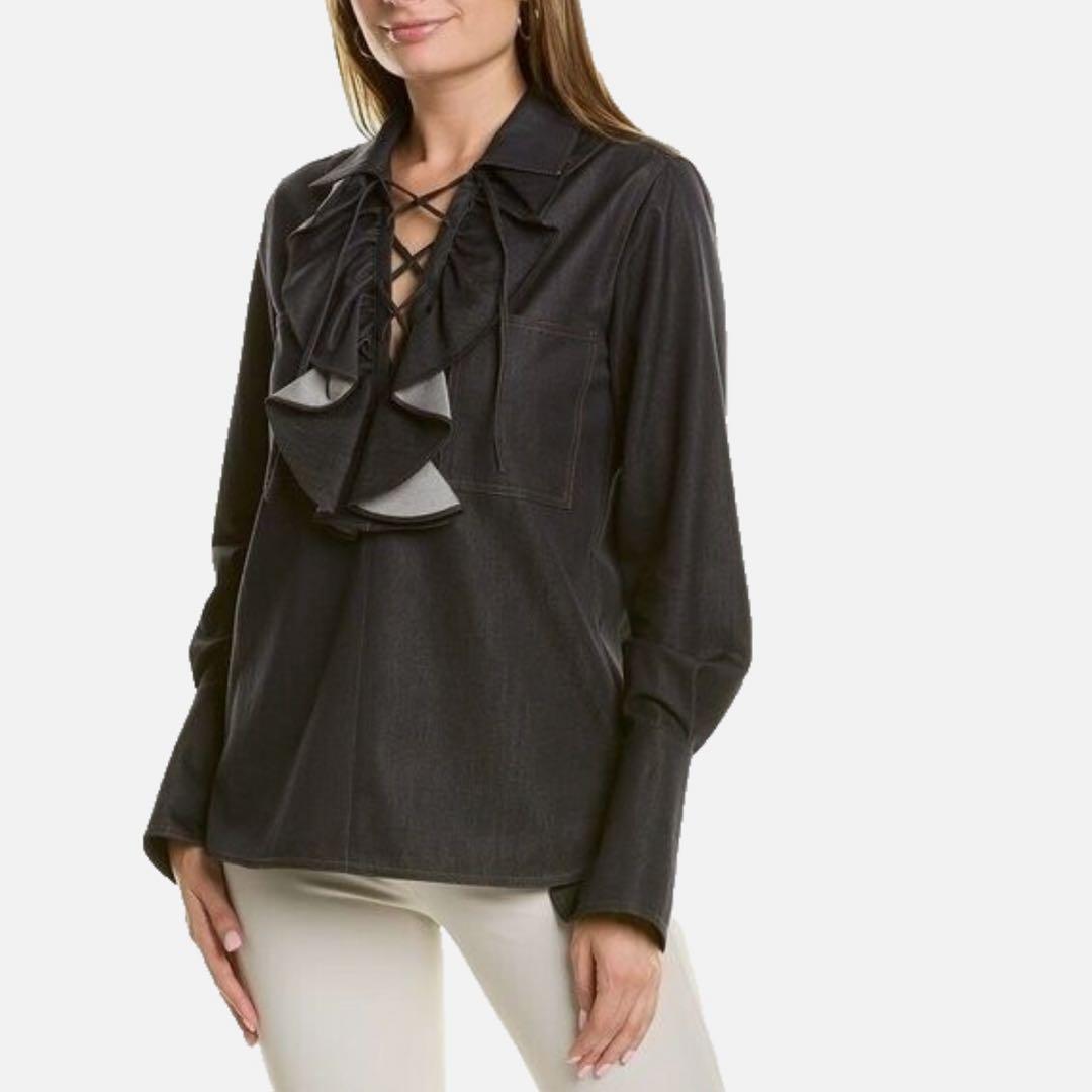 極美品✨マックスマーラ 白タグ コットン デニムシャツ イタリア製