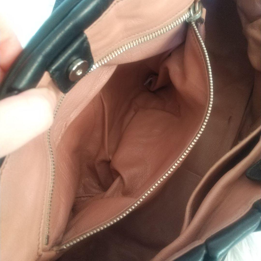 プラダ PRADA ハンドバッグ フリンジ ブラック レザー黒Y2K