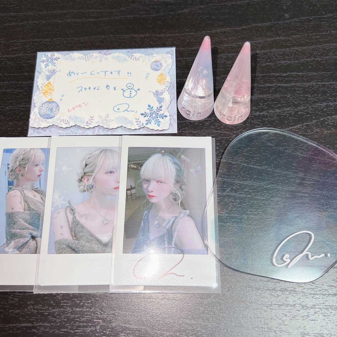 rainymell chun 直筆サイン入りチェキ＆トレー、ノベルティセット