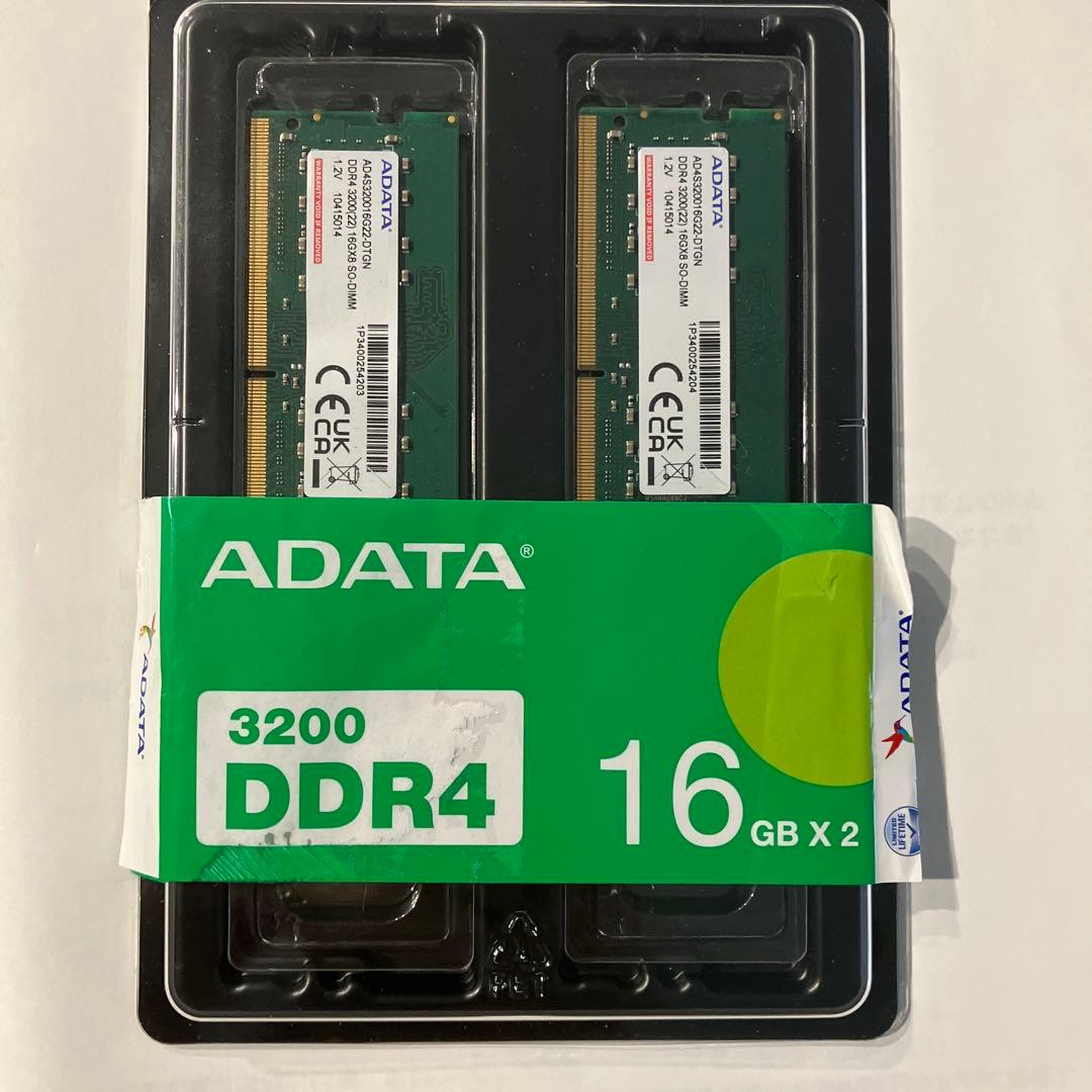 ADATA DDR4 16GB x 2 ノートパソコン用 A-DATA ADATA 増設用メモリ ノート用 DDR4-3200 PC4-25600 260PIN[SO