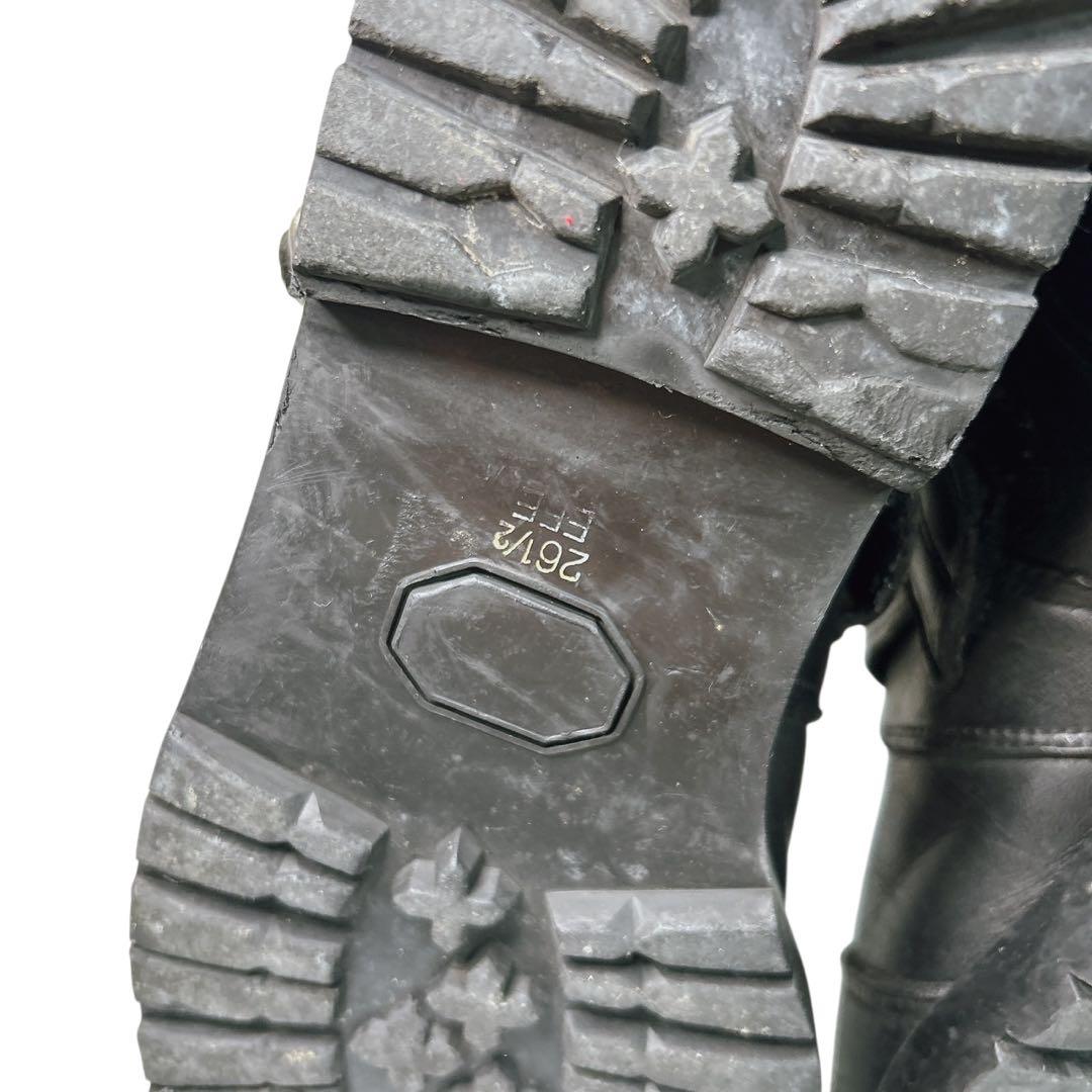 00s/y2kサイドジップレザー 【archive】黒 エンジニアブーツブラック