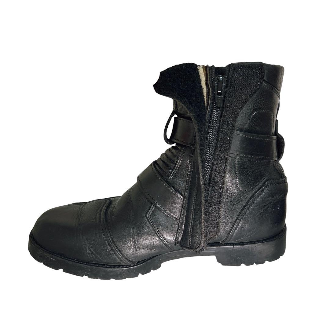 00s/y2kサイドジップレザー 【archive】黒 エンジニアブーツブラック