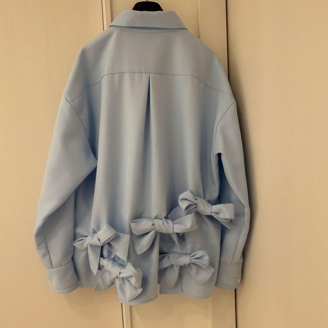 THETOE Kordela Twist Shirt リボン シャツ ブルー - メルカリ