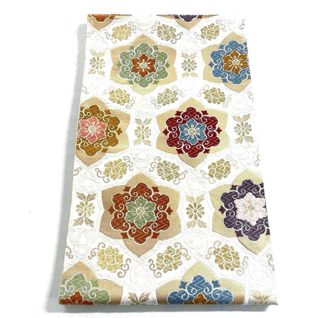 帯6517 ○高級 正絹 六通 袋帯 花文 華文 - メルカリ