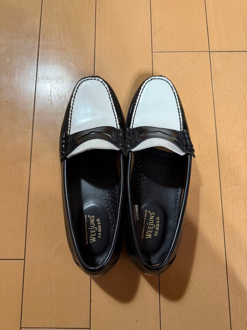 ghbass WEEJUNS ローファー白/黒 レザー 26.5cm　箱無し